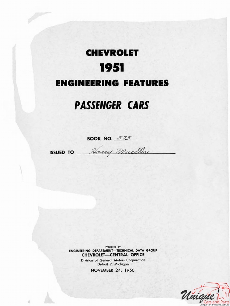 1951 Chevrolet Engineering Features Booklet Page 2